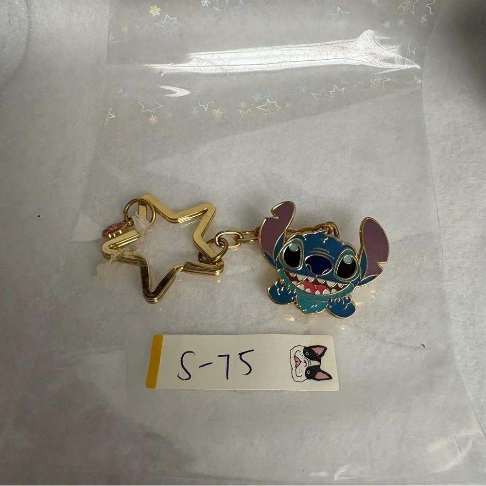 STITCH Clip Star Keychain Gold Color Tokyo Disneyland TDR Disney Japan